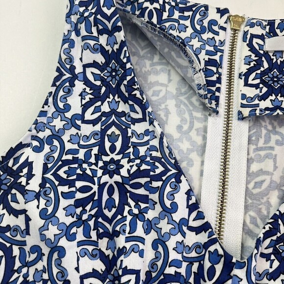 Milly Capri Italia Dutch Tulip Dress Classic Blue White Fit and Flare Size 2 - Picture 5 of 16